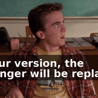 In our version, the stranger will be replaced