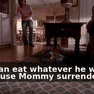 He can eat whatever he wants because Mommy surrenders.