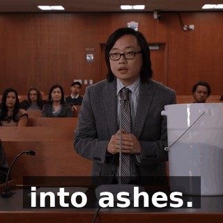 into ashes.