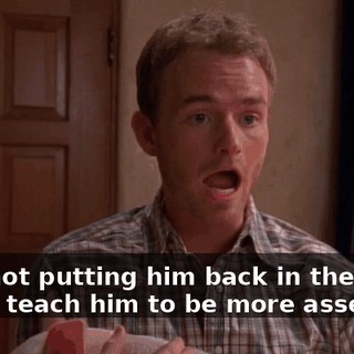 I am not putting him back in there until I teach him to be more assertive.