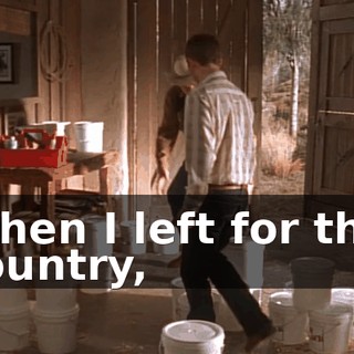 When I left for this country,