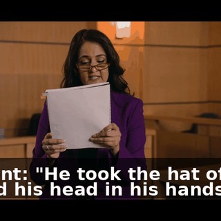 Vincent: "He took the hat off and he hid his head in his hands."