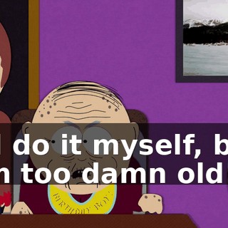 I'd do it myself, but I'm too damn old!