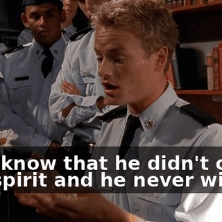 he'll know that he didn't crush our spirit and he never will.