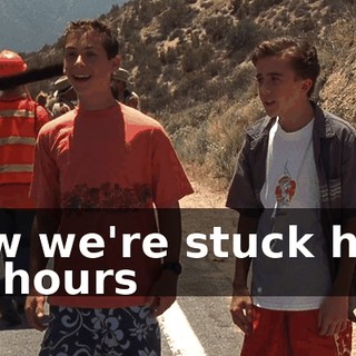 Now we're stuck here for hours