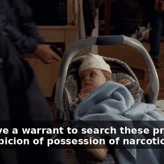 We have a warrant to search these premises on suspicion of possession of narcotics.