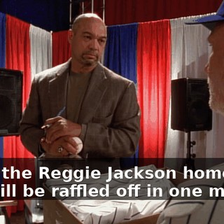 Okay, the Reggie Jackson home-run ball will be raffled off in one minute.