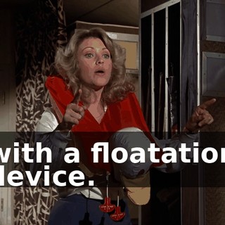 with a floatation device.