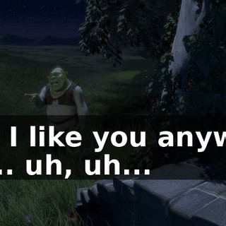 But I like you anyway. I'd... uh, uh...