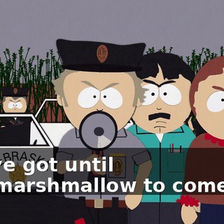 You've got until 100-marshmallow to come out.