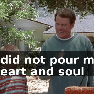 I did not pour my heart and soul
