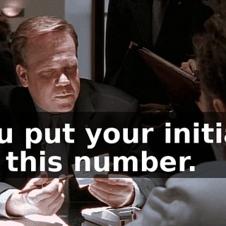 You put your initials by this number.