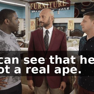 I can see that he's not a real ape.