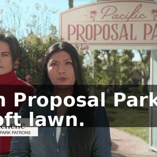 on Proposal Park's soft lawn.