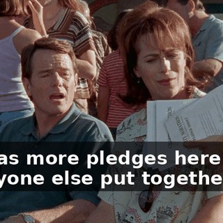 He has more pledges here than everyone else put together.