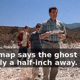 The map says the ghost town is only a half-inch away.