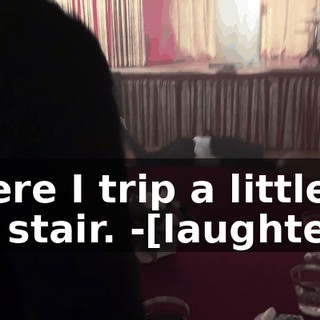 -There I trip a little on the stair. -[laughter]