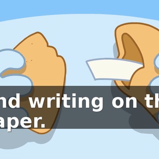 And writing on the paper.