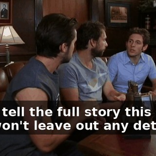 Let's tell the full story this time. We won't leave out any details.