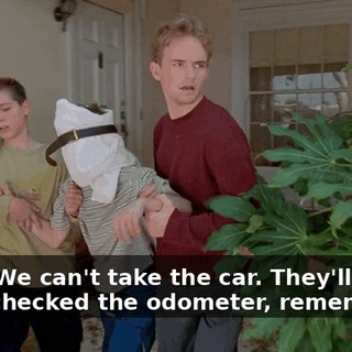 Wait. We can't take the car. They'll know. Mom checked the odometer, remember?