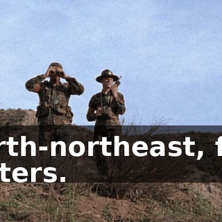 North-northeast, five meters.