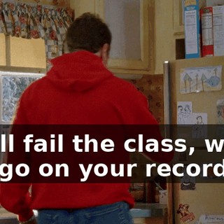 you'll fail the class, which will go on your record,