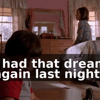 I had that dream again last night.