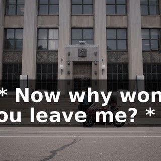 - * Now why won't you leave me? *