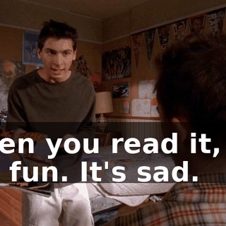 When you read it, it's not fun. It's sad.