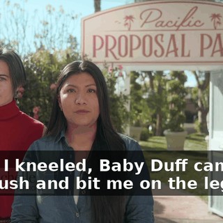 When I kneeled, Baby Duff came out of a bush and bit me on the leg.