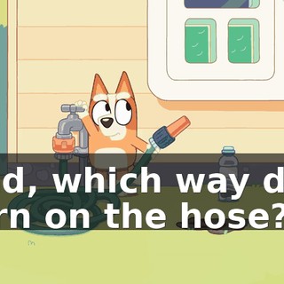 Dad, which way do I turn on the hose?!