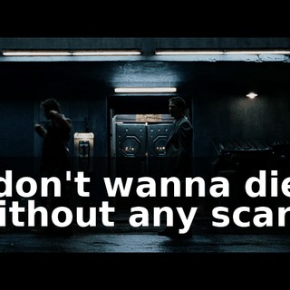 I don't wanna die without any scars.