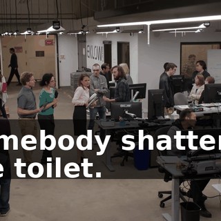 Somebody shattered the toilet.