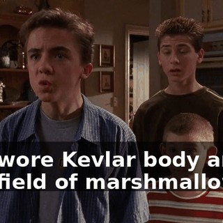 and wore Kevlar body armor in a field of marshmallows?