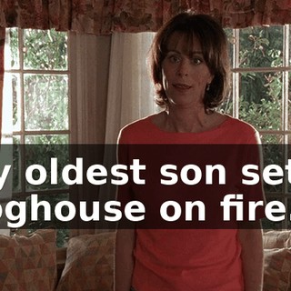 My oldest son set a doghouse on fire.