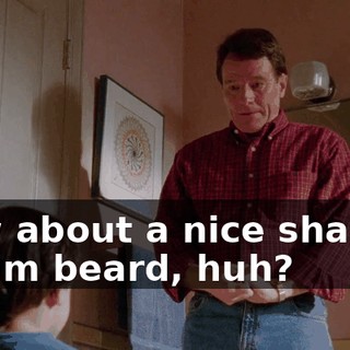 How about a nice shaving cream beard, huh?