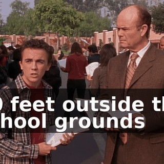 20 feet outside the school grounds