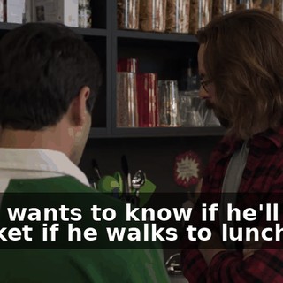 Gabe wants to know if he'll need a jacket if he walks to lunch.