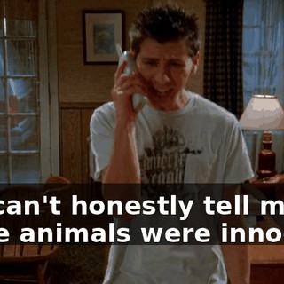 You can't honestly tell me those animals were innocent.