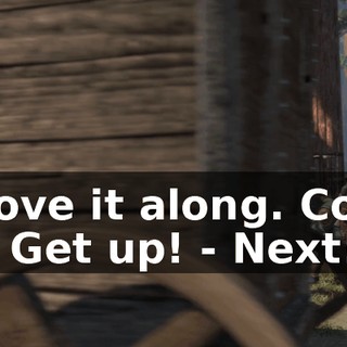 - Move it along. Come on! Get up! - Next!