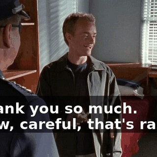 - Thank you so much. - Now, careful, that's razor--