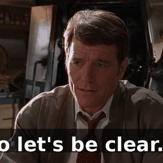 so let's be clear...
