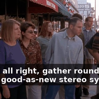 Okay, all right, gather round. I've got a good-as-new stereo system.