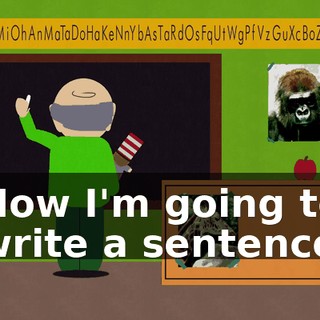 Now I'm going to write a sentence