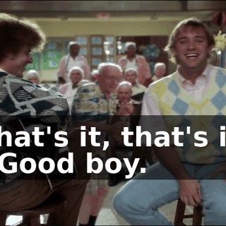 That's it, that's it. - Good boy.