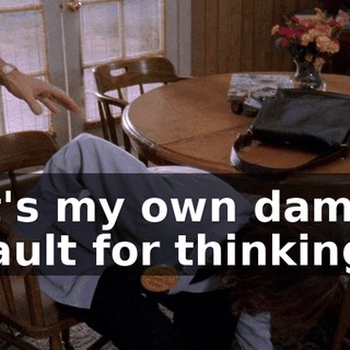 It's my own damn fault for thinking
