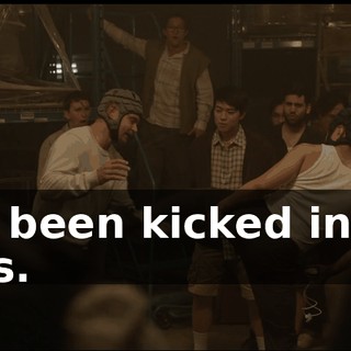 Just been kicked in the balls.