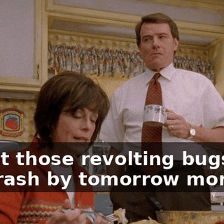 I want those revolting bugs in the trash by tomorrow morning.