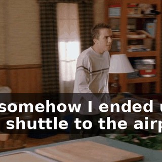 but somehow I ended up on a shuttle to the airport.