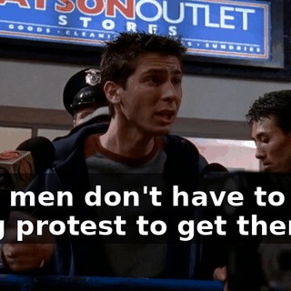 Only men don't have to hold a big protest to get them.